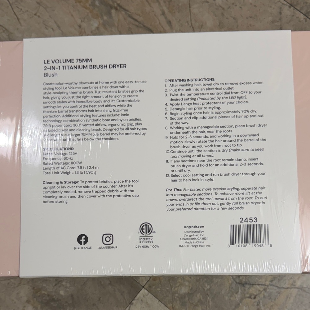 L'ange Le Volume 75mm 2-in-1 Titanium Brush Dryer - Picture 3 of 3